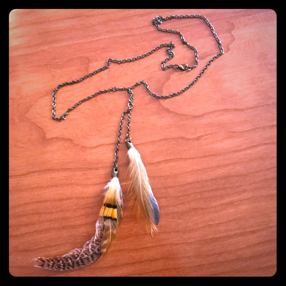 Long Feathered necklace